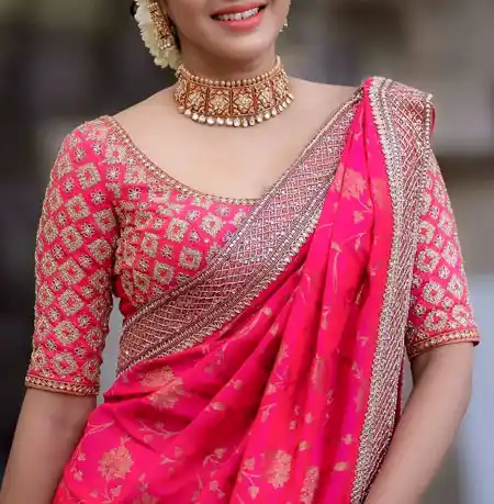 100 Latest Pattu Saree Blouse Designs and Patterns: (2023 Images)  Pattu saree  blouse designs, Saree blouse designs, Blue blouse designs