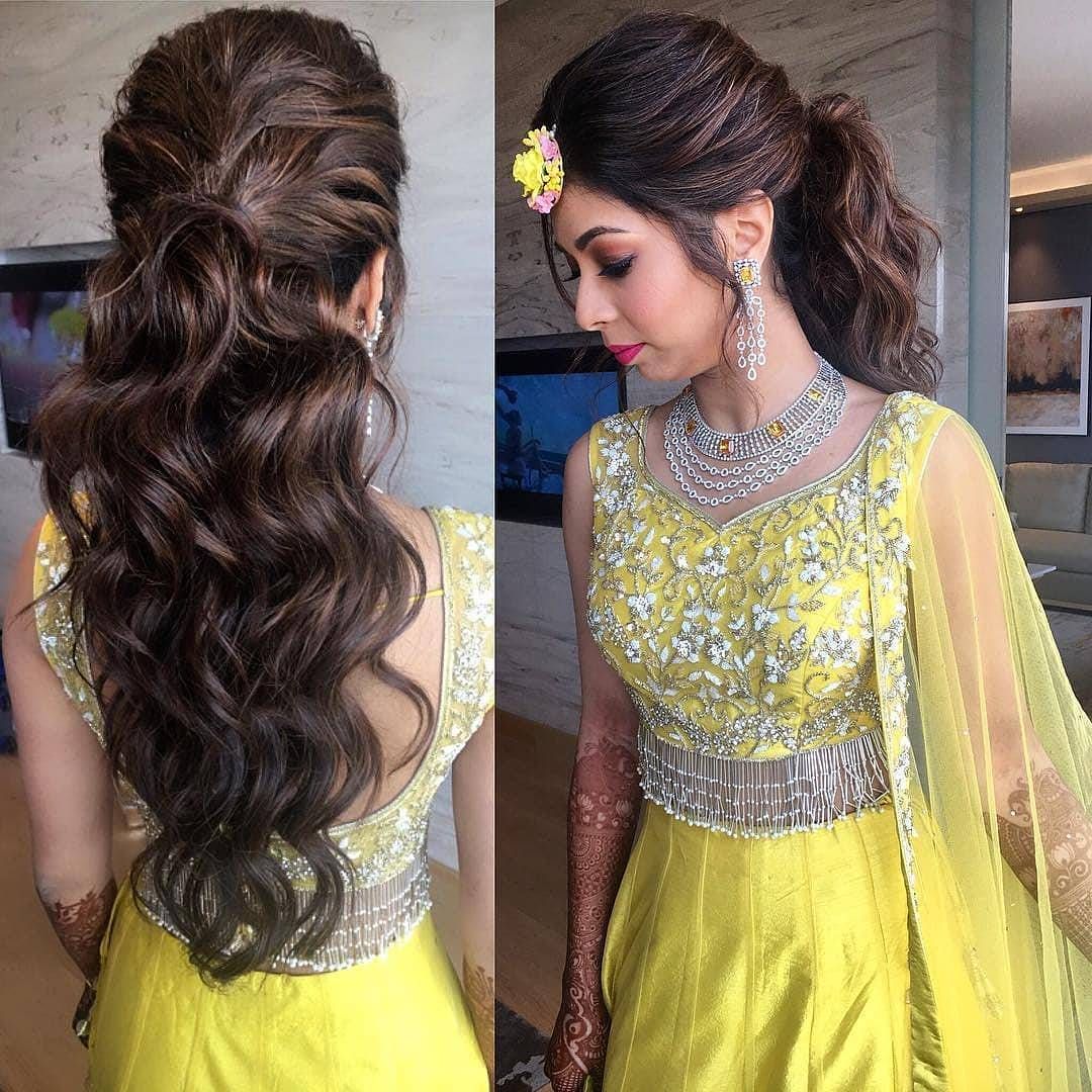 10 Latest Curly Hairstyles for Saree and Lehenga | Styles At Life