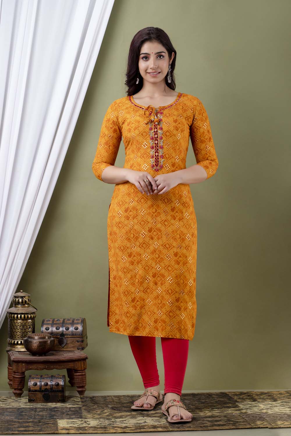Top 86+ golden colour kurti design super hot - thtantai2