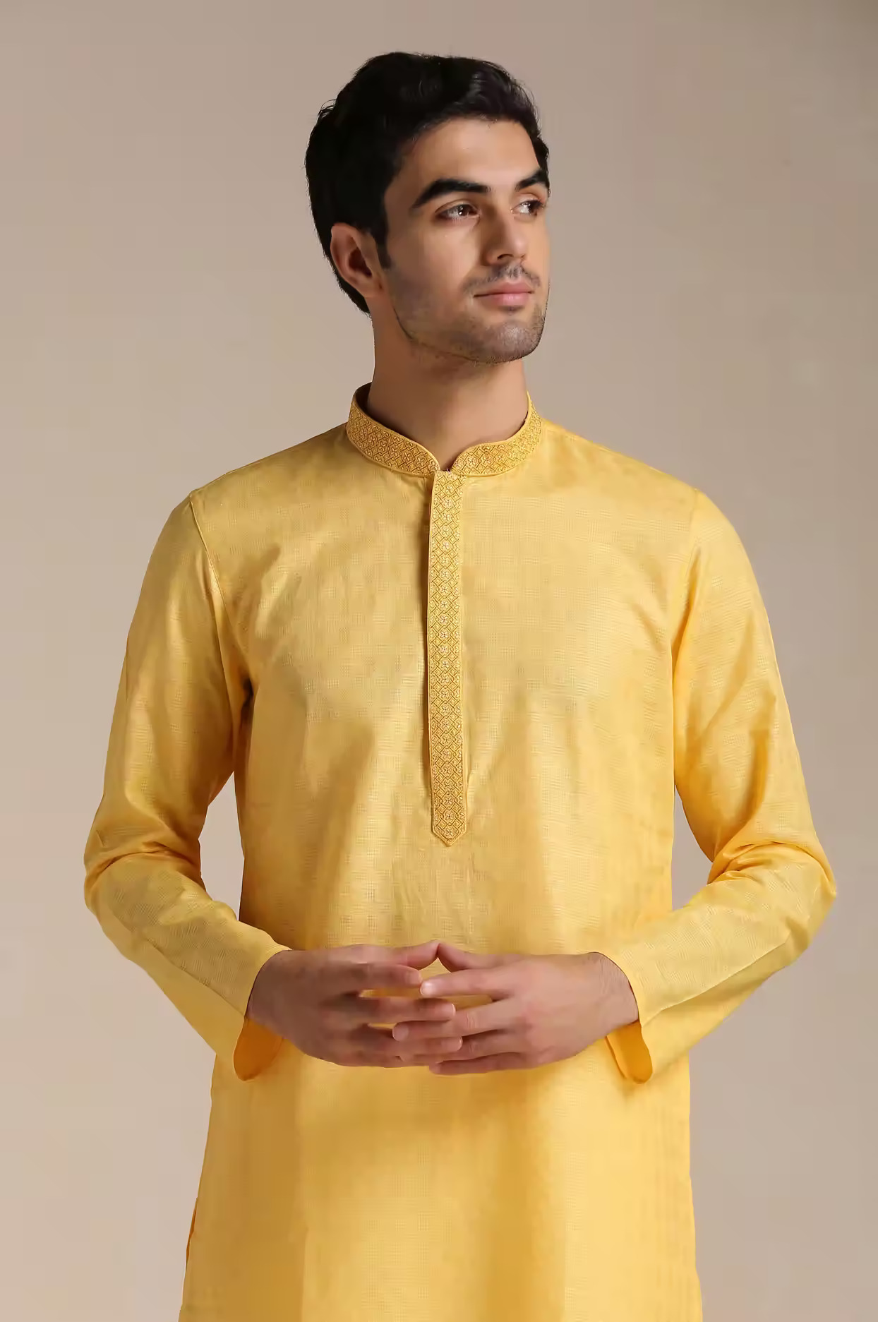 Yellow Cotton Mens Kurta Lucknawi Chikankari Handmade - TheChikanLabel |  Lucknow Chikankari Kurtis & Suits