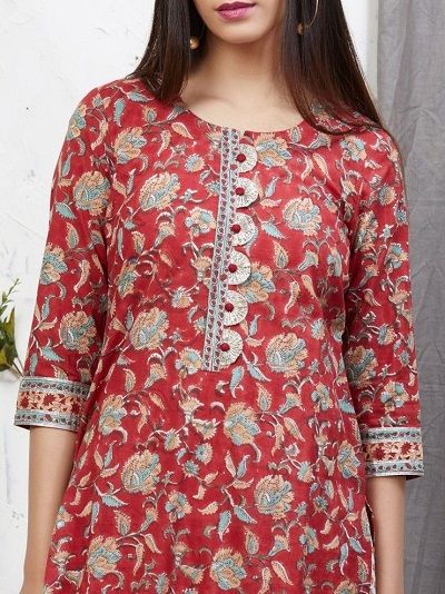 Neck design for printed suit deals