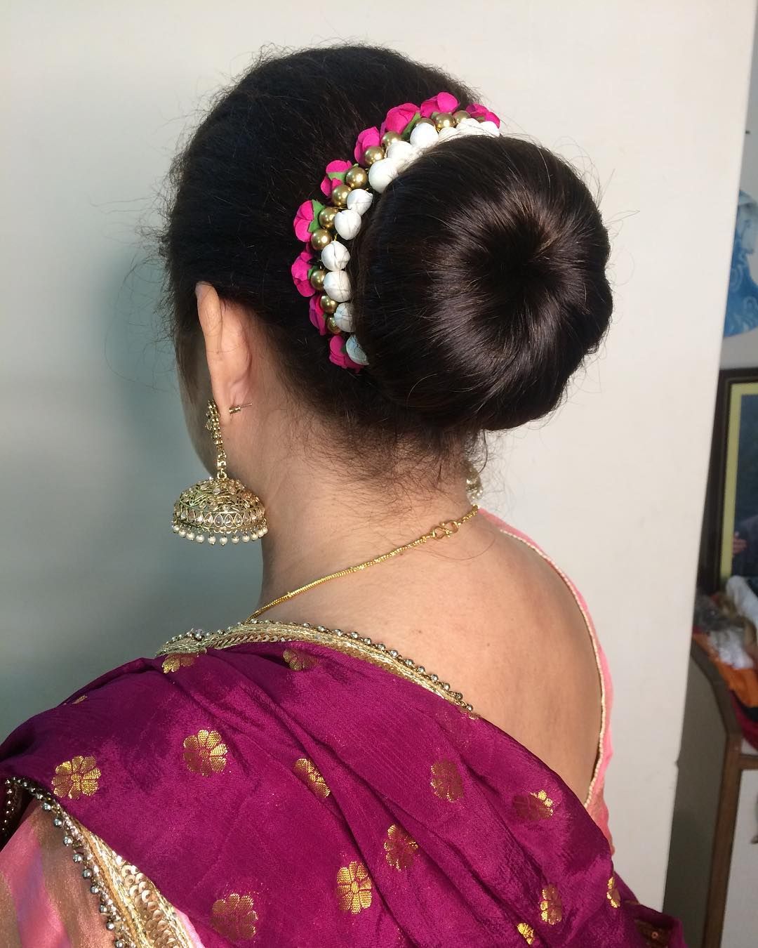 hairstyle with lehenga wedding | hairstyle with lehenga choli | hairstyle  with lehenga low buns | Hairstyles for gowns, Lehenga hairstyles, Indian  hairstyles